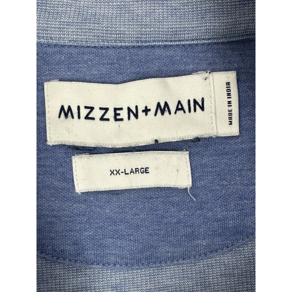 Mizzen+Main Sweater Mens 2XL Blue Fairway Zip Pullover Golfer